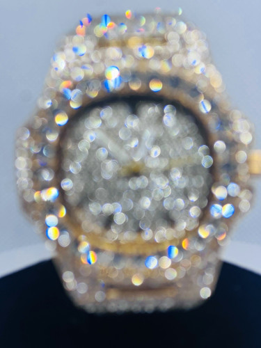 Gold tone iced out steel - iced-out, case